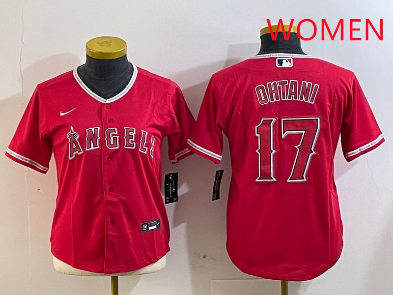 Women Los Angeles Angels #17 Ohtani Red Nike Game 2025 MLB Jersey style 1